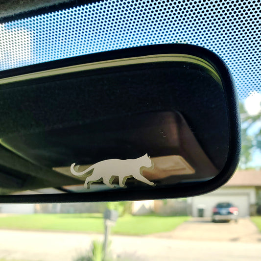 Cat Walking Rear View Mirror Vinyl Decal