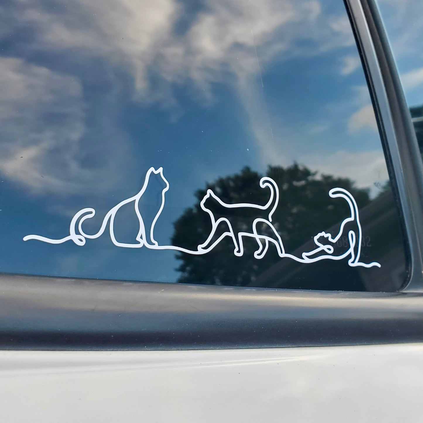 Three Cats Lineart Vinyl Decal