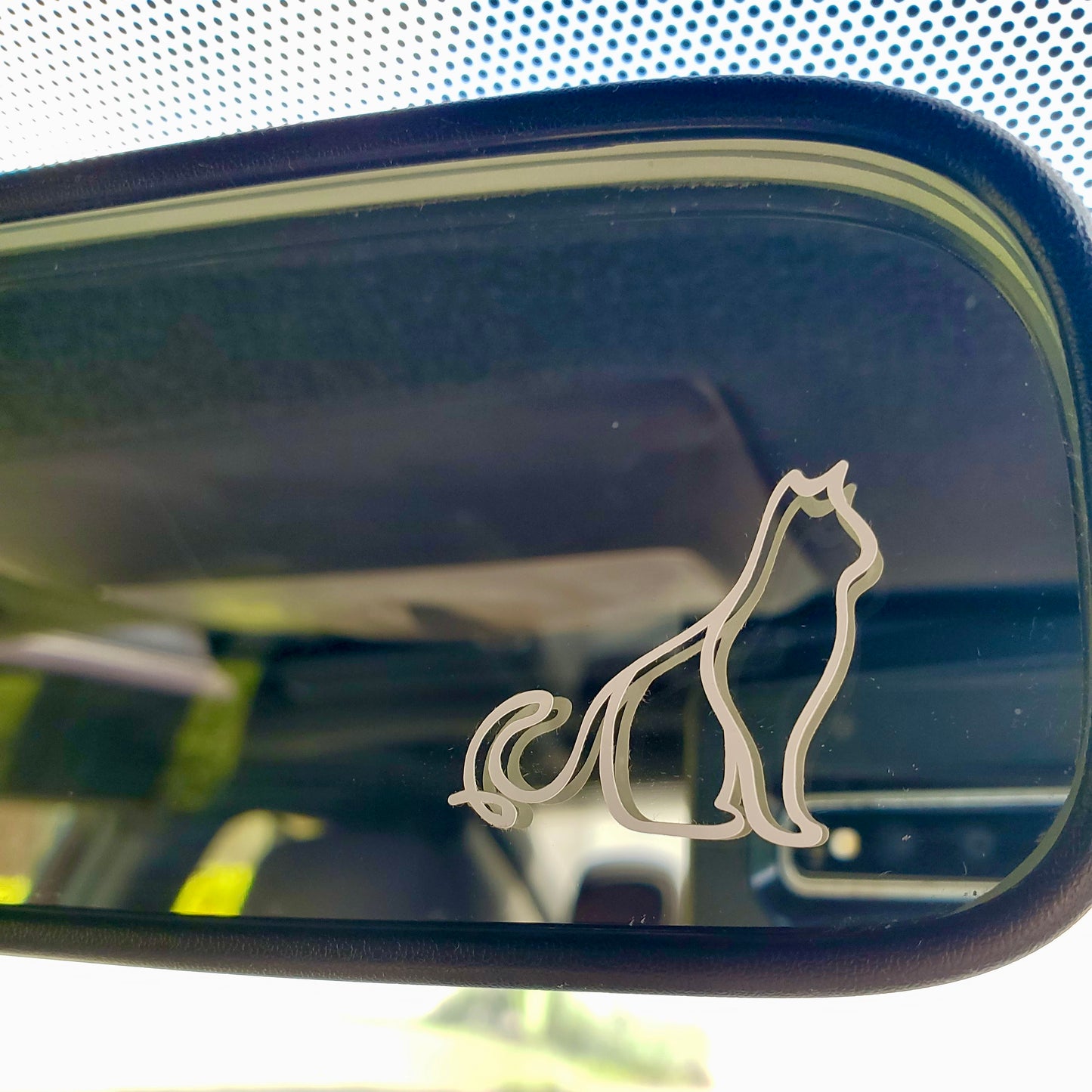 Cat Line Art Rear View Mirror Vinyl Decal