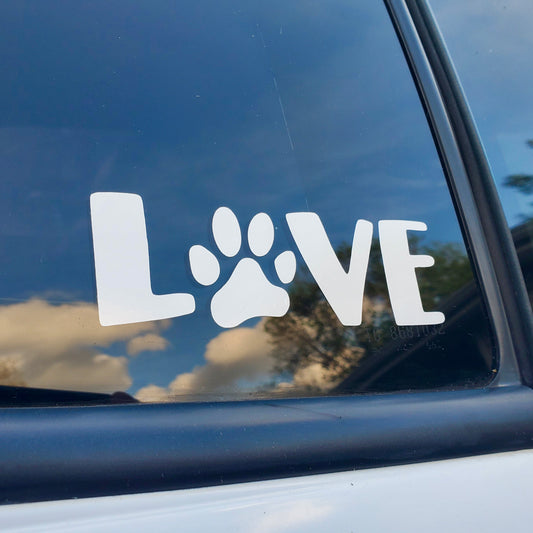 Love Paw Print Vinyl Decal