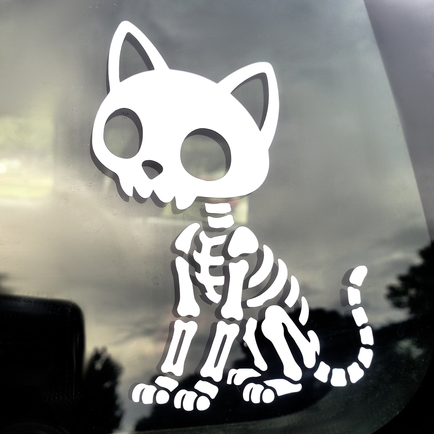 Skeleton Cat Vinyl Decal