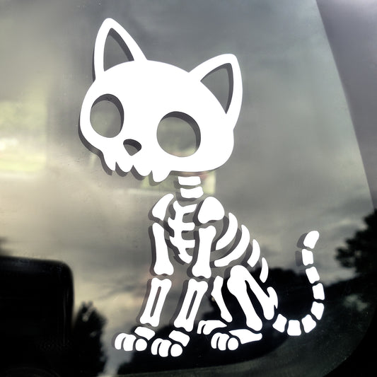 Skeleton Cat Vinyl Decal