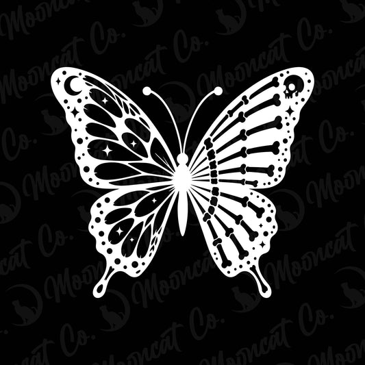 Skeleton Butterfly Vinyl Decal