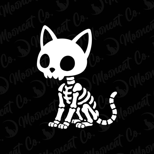 Skeleton Cat Vinyl Decal